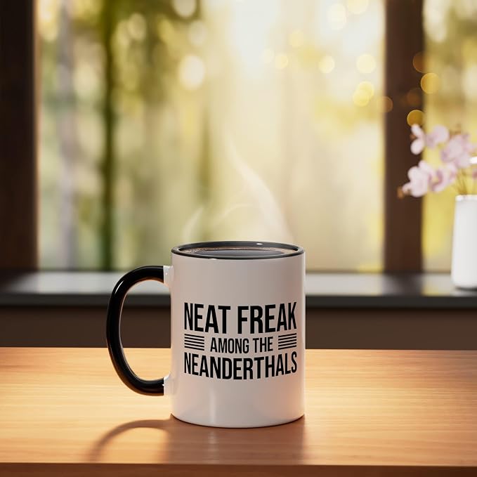 Neat Freak I Household Family House Cleaning I Neat Freak Ceramic Mug, Black/White