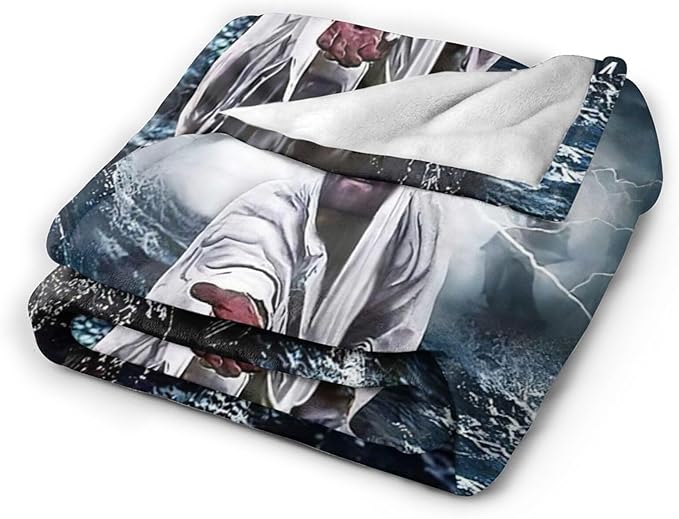 Tijuboni Christian Jesus Throw Blanket Religious Faith Gifts for Women Men Girls Boys Kids Adults Soft Flannel Fleece Blanket for Couch Sofa Bed Home Decor 40"x50"
