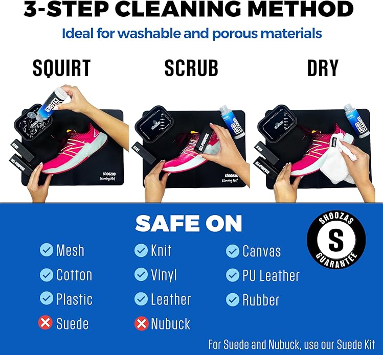 Shoozas Shoe Cleaner Kit – Mess-free, Powerful, and Delicate Shoe Cleaning Kits, Quick Dry, Non-Toxic, Safe on all Materials.