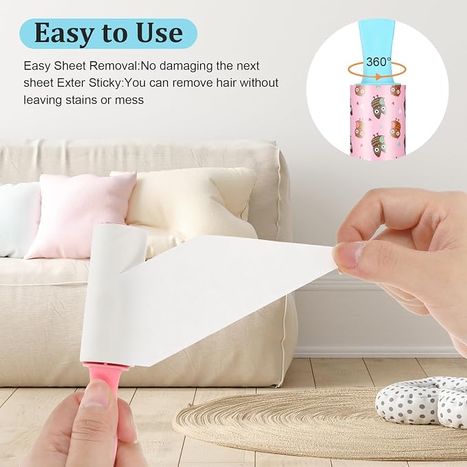 60 Pcs Mini Lint Roller for Travel, Small Lint Roller Travel Size with 30 Sheets Each, Compact & Portable for Pet Hair, Clothes, Furniture, Car Interior, 5.9 x 1.18 inches