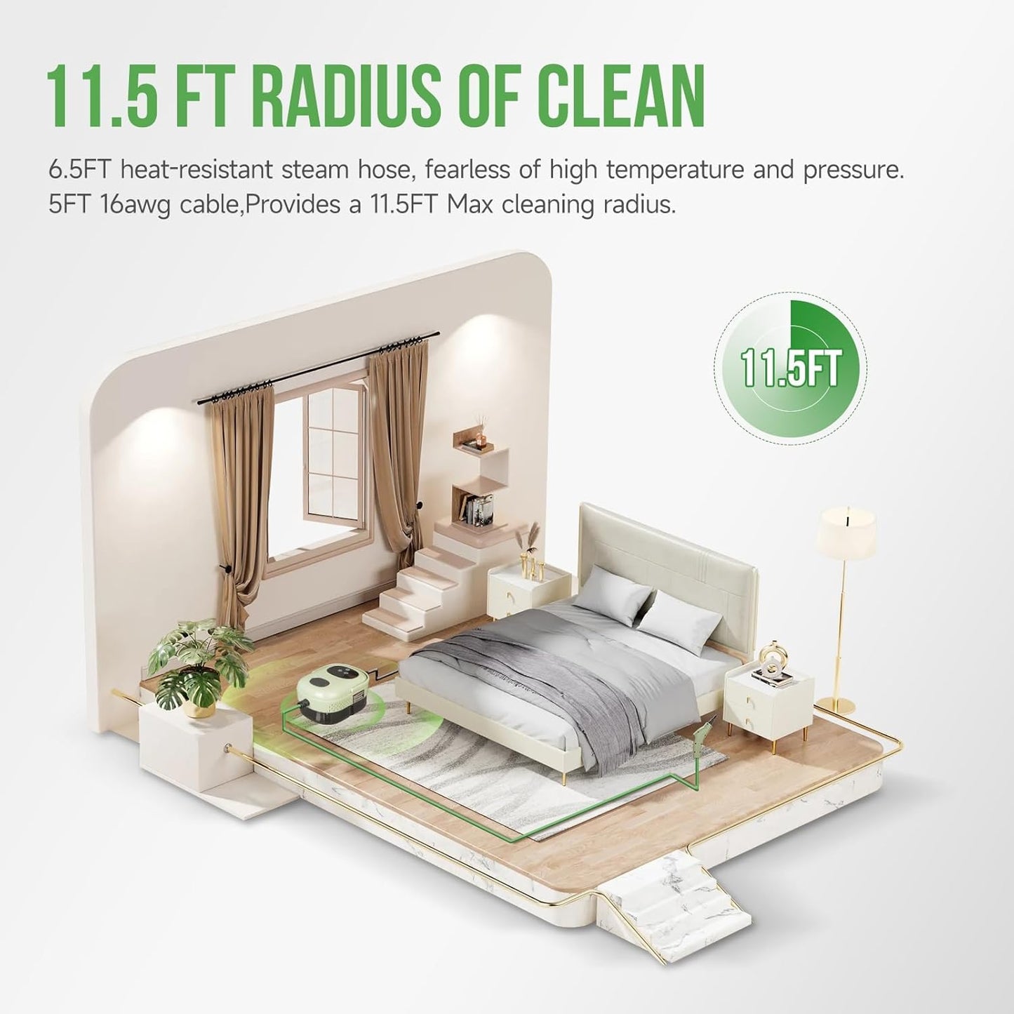 Handheld Steam Cleaner Multipurpose Portable Steamer Upholstery Cleaner Machine, Carpet Couch Clothes Mattress Car detailing Kitchen Floor Steamer Cleaning HD-1701 Plus Edition