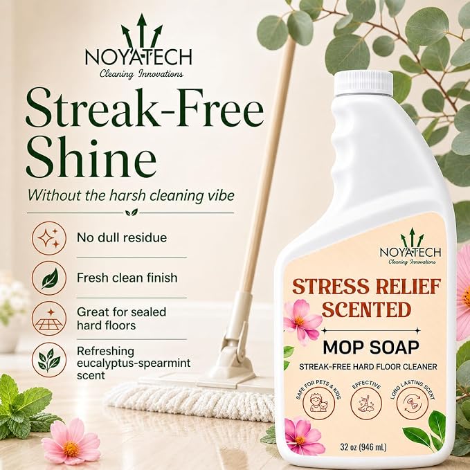 NOYATECH Floor Cleaner Concentrate - Makes 16 Buckets at 2 oz Each - Robot and Spray Mop Compatible Liquid for Hardwood, Tile, Laminate, Vinyl & Stone, 32 oz