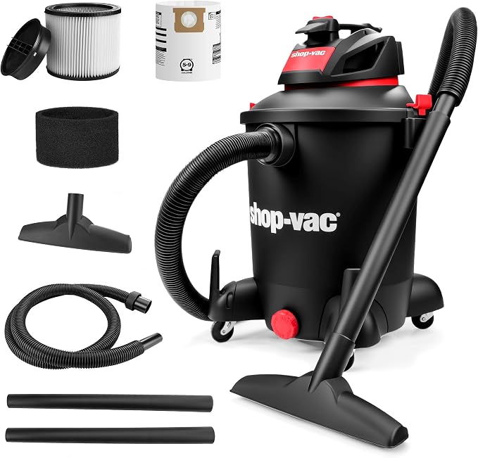 Shop-Vac 5761011 10 Gallon Wet/Dry Shop Vacuum, 4.5 Peak HP, 1.5 Inch Diameter x 7 Foot Hose, 12 Foot Cord, Ideal for Home, Garage, and Workshop Cleaning