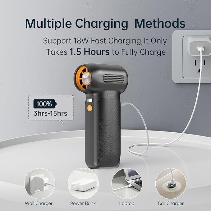 X3 PRO Compressed Air Duster-150000RPM Super Power Electric Air Duster, 4-Gear Adjustable Mini Blower with Fast Charging, Dust Blower for Computer, Keyboard, House, Outdoor and Car