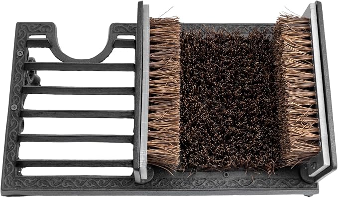 MyGift Heavy Duty Shoe Scraper and Boot Brush, Vintage Cast Iron Shoe Dirt Scrubber Cleaner/Outdoor Boot Mud Brush