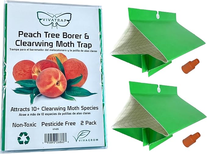 VivaTrap VT-105 Peach Tree Borer + Clearwing Moth Trap & Lure (2 Pack, 8 Week)
