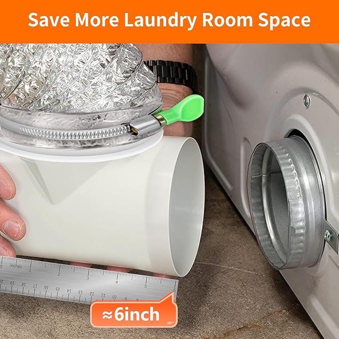 90 Degree Clothes Dryer Vent Elbow,Tight-Fit Connector for 4-Inch Dryer Duct Hose in Narrow Spaces