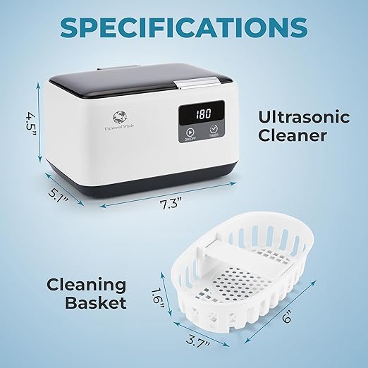Ultrasonic Jewelry Cleaner 45KHz, 20oz Ultrasonic Cleaner with Cleaning Basket, 304 Stainless Steel Tank & 5 Modes, Ultrasonic Cleaner Machine for Jewelry, Glasses, Retainer, Watch Straps, Denture