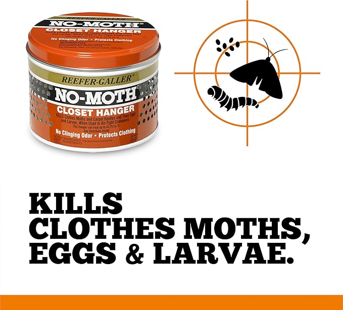 NO Moth Closet Hanger, Kills Clothes Moths, Carpet Beetles, Eggs & Larvae, 3 Pack