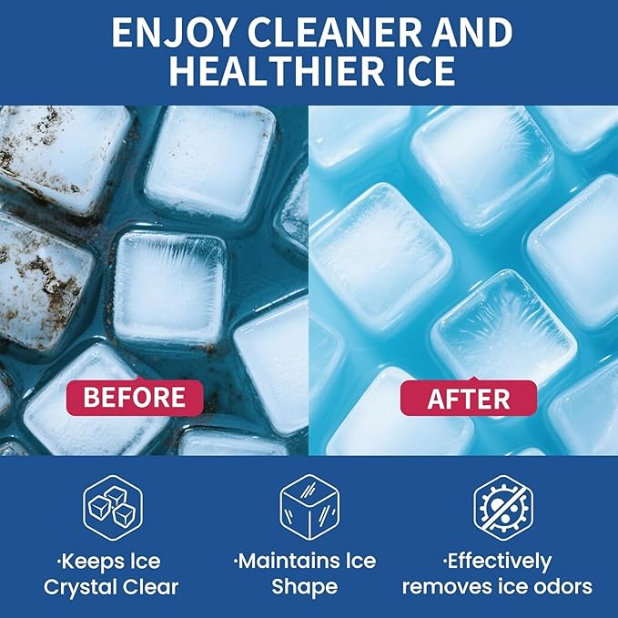 100 tabs Ice Machine Cleaner -Unscented Ice Maker Descaler Clean Tablets Compatible with Opal, Kitchenaid, GE Profile,Nickel Safe Scale Remover for Countertop, Nugget Ice Makers