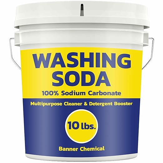 Soda Ash (10 lbs) - 100% Sodium Carbonate - Multipurpose Cleaner, Detergent Booster & pH Adjuster, High Purity for Industrial & Household Use, Made in USA