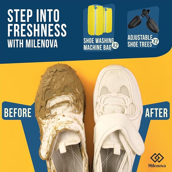 Shoe Washing Machine Bag – Laundry Shoe Bag for Washer and Dryer, Sneaker Washing Machine Bag, Shoe Dryer Bag, Shoe Cleaning Bag, Shoe Laundry Bag for Sneakers and Delicate Shoes (YELLOW)
