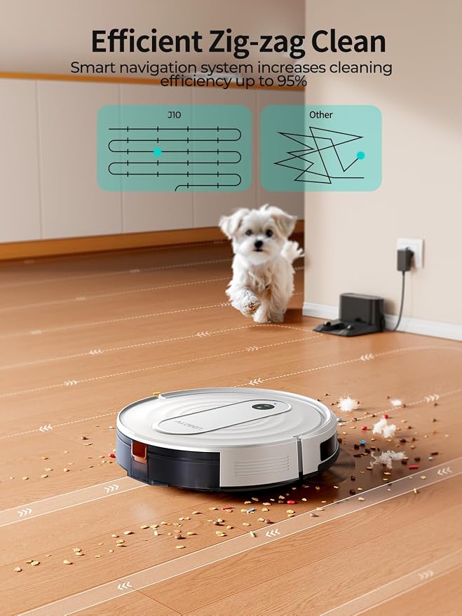 Airzeen Robot Vacuum and Mop with 4000Pa Powerful Suction, 3-in-1 Cleaning, Smart APP & Alexa Control, Self-Charging Robot Vacuum for Pet Hair, Carpets & Hard Floors