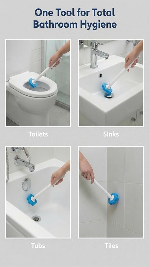 Disposable Toilet Brush for Bathroom Cleaning, Toilet Brush and Holder Set, Deep Cleaning Toilet Bowl Cleaner with Replaceable Heads, Hygienic Storage Design(White – 32 Refills Flip-Open Toilet Brush)