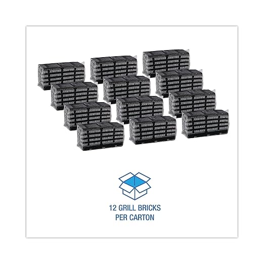 3M Grill-Brick Grill Cleaner GB12, 12 Pack of 3.5 in x 4 in x 8 in Grill Bricks, Heavy Duty, Cleans Away Carbonized Grease and Oil, Flat Top Griddle Cleaning, Commerical Kitchen