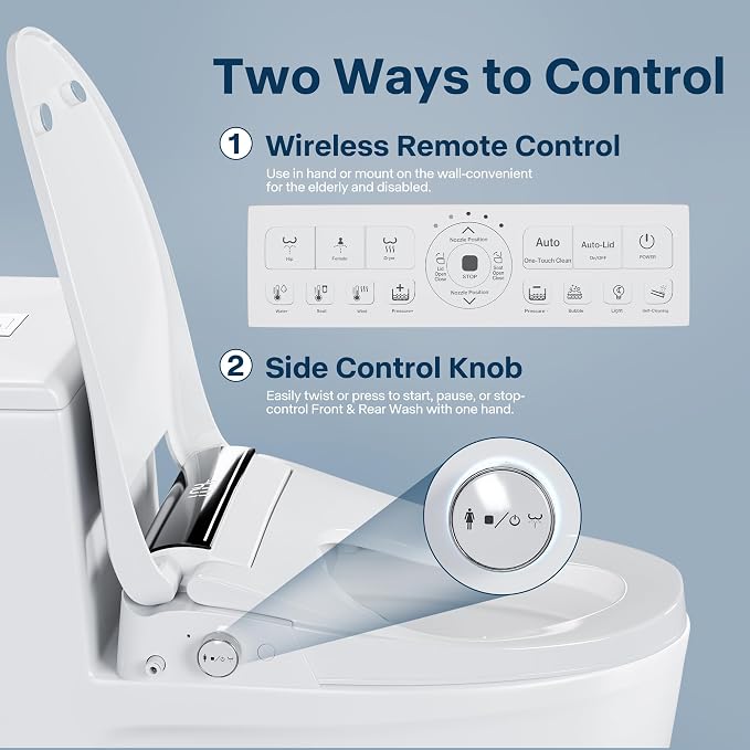 Bidet Toilet Seat with Bubble Shield, Heated Endless Warm Water Electric Bidet with Dryer, Auto Open/Close Lid & Seat, LED Temp Display, Smart Bidet Seat for Bathroom (pearly gray)