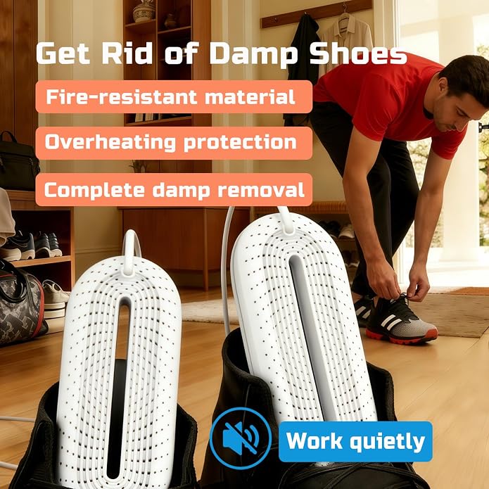 Electric Boot Dryer, Shoe Warmer with IC Controller, Footwear Travel Dryers Silent with 3/6/9 Hours Timer