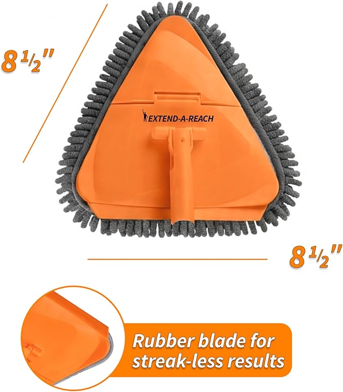 5-8 ft Wall Cleaner Tool with Extension Pole // 3-in-1 Wall Washer Mop for Painted Walls, Baseboards, Windows and High Ceilings // Long Handle Wall and Baseboard Cleaning Mop with 4 Replacement Pads