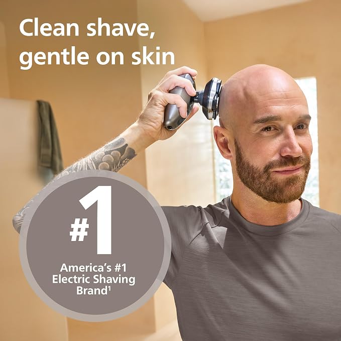 Philips Norelco Head Shaver Pro 9000 Series - Electric Shaver for Men and Women, 360° Flexing Head & ComfortCut Blades for Clean Shave, Gentle on Skin, Model HS9980/40