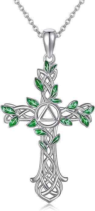 ONEFINITY Religious Cross Pendant Necklace Sterling Silver Origami Cross Pendant Gifts for Women Men Jewelry
