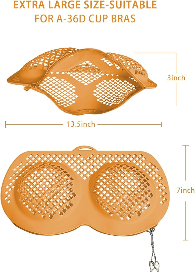 Silicone Bra Washing Bags for Laundry, 2 Pack Lingerie Laundry Mesh Bags, Keep Shape Delicate Wash Bra Bags Prevent Damage, Socks, Underwear, Protective Wash Bags with Lockable Zipper