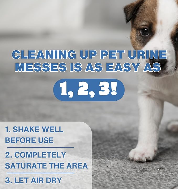 Pet Urine Odor Eliminator and Remover for Cat and Dog Urine, Oxidizer Based Pee Cleaner Destroyer for Carpets, Rugs, Mattress, etc. 128 Oz (1 Gallon)