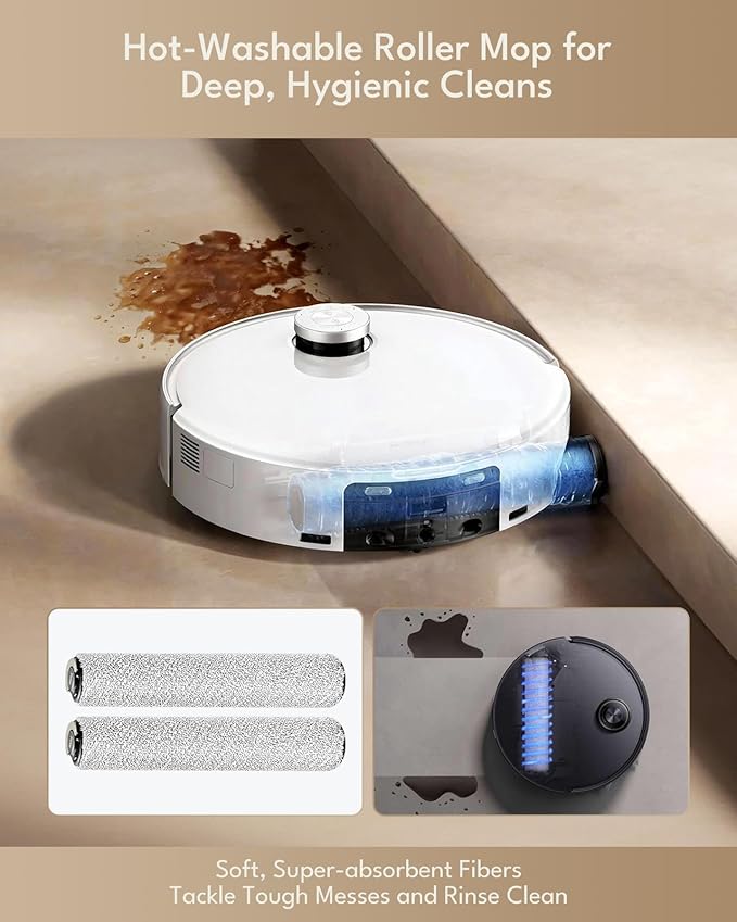 Z60 Ultra Replacement Parts for MOVA Z60 Ultra Roller Complete/Z60 Ultra Roller SA Robot Vacuum Cleaner,22 Pcs Z60 Ultra Accessories Kit:2 Main Brush,2 Roller Mop,6 Side Brush, 4 Filter, 6 Dust Bags