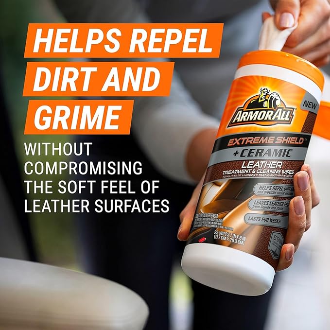 Armor All Car Interior and Exterior Cleaning Wipes, 90 Count + Armor All Leather Cleaner Wipes for Car Interior and Ceramic Leather and Extreme Protectant Wipes, 50 Count Total