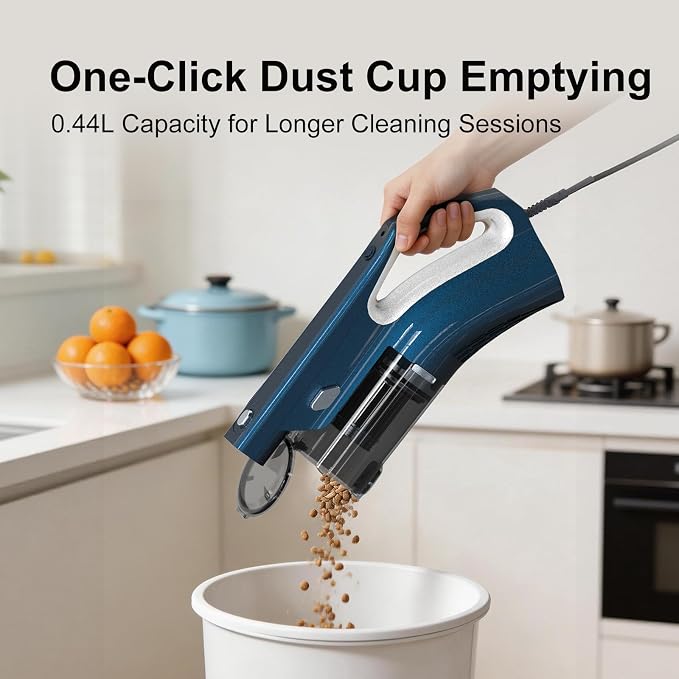 Corded Vacuum Cleaner Powerful Suction Dual Filtration with HEPA Filters One-Touch Dustbin Emptying Ultra-Lightweight & Portable Ideal for Home Cleaning 16.5-Foot Power Cord