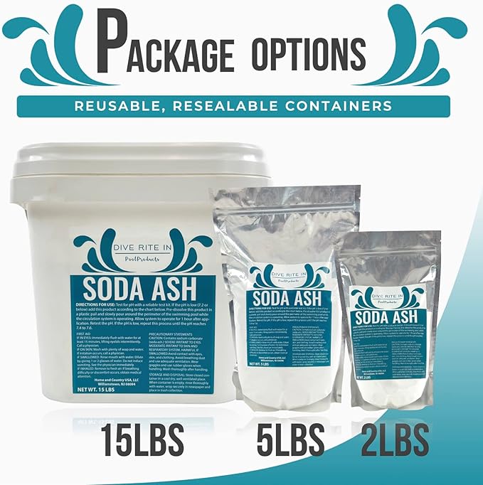 Dive Rite in Premium Soda Ash Designed as a PH Increaser for Pool and Washing Soda for Tie Dying and Everyday Usage - 15 Pound Value Bucket to Handle Multiple Uses.
