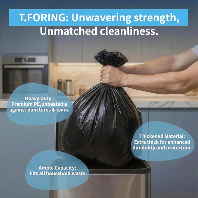 40-45 Gallon Black Trash Bags 120 Count - 37''x45'' Large Garbage Bags Unscented, 40+ Gallon Trash Can Liners, Multipurpose for Office, Outdoor, Recycling and Commercial