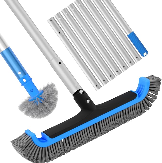 Self-Repair Pool Net with 2-in-1 Multifunctional Pool Brush 10 FT Poles