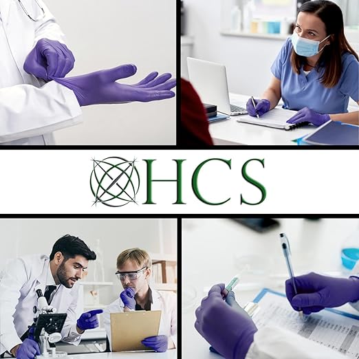 HCS Bulk Nitrile Gloves - (2500/Case) Chemo Protection, Medical Gloves Disposable - Latex-Free Rubber Glove - 4 Mil Nitrile Exam Disposable Glove - Dark Purple, Small