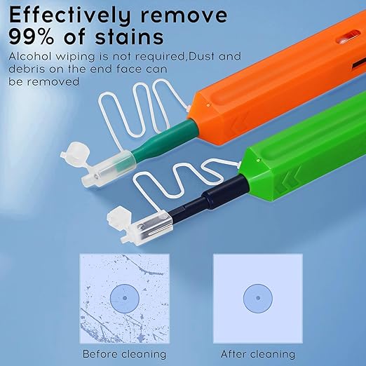4pack Fiber Optic Cleaner Cleaning Pen Box Kit,FC SC ST LC 2.5/1.25mm Interface Fiber Optic Cleaner Tools,800+ Cleans,Optical Fiber Cable Connector Endface Optical Clean Tool Set