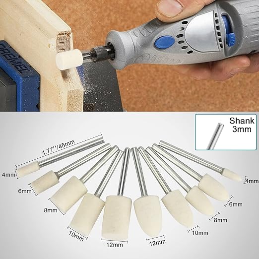 75PCS Mini Polishing Kit, Polishing Bit Abrasive Buffing Wheels Wire Brushes Flap Wheels Set for Rotary Tool, 1/8" (3mm) Shank