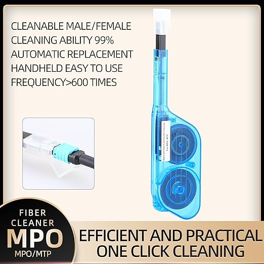 MPO Fiber Optic Cleaner, Precision Connector Cleaning Tool for Data Centers and Telecommunications