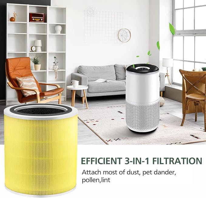Core 400S Pet Care Replacement Filter for LEVOIT Core 400S-P Smart WiFi Air Purifier, 3-in-1 Activated Carbon Filter, Core400S-RF-PA (LRF-C401-YUS), 2 Pack, Yellow