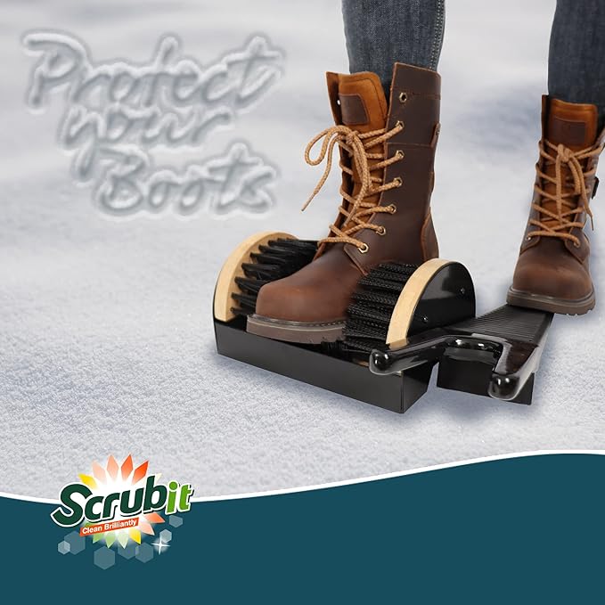 Scrubit heavy-duty boot scraper & Jack - Boot remover and pul custodianfor Shoes, Cowboy Boots; Cleans snow, sand, mud - 12x6 all-weather scrubber