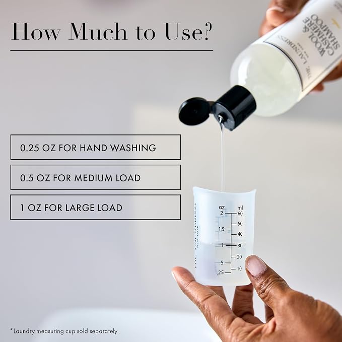The Laundress Wool & Cashmere Shampoo, 31 Loads, Concentrated Liquid Laundry Detergent, Cedar Scent, Gentle Cold-Water Hand or Machine Wool Wash for Delicate Fabrics - Merino, Mohair & Knit Blends