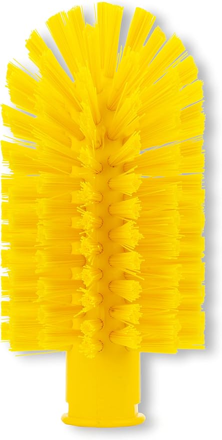 SPARTA Plastic Multi-Purpose Valve Brush, Round Brush with Polyester Bristles, Color Coded for Commercial Cleaning, Kitchen, Restaurant, Bathroom, 5.9 X 3 X 5.9 Inches, Yellow (Pack of 1)