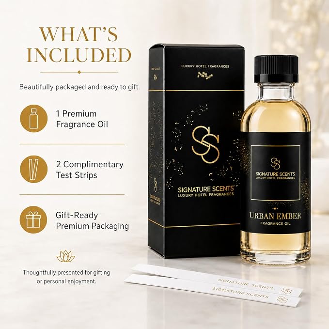 Signature Scents: Luxury Hotel Inspired Fragrance Oils for Diffusers (4.05 Fl Oz, Urban Ember)