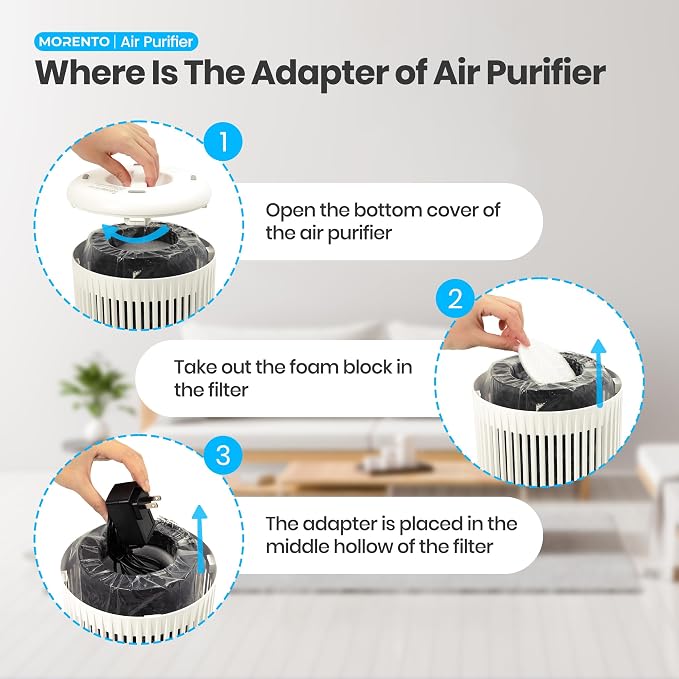Air Purifiers for Bedroom Home for Smoke Pet Dander Odors, Air Purifier with Sleep Mode Small Air Purifier with Fragrance Sponge for Bedroom Office, Blue Ambient Light, 23dB Quiet, 2 Pack Beige