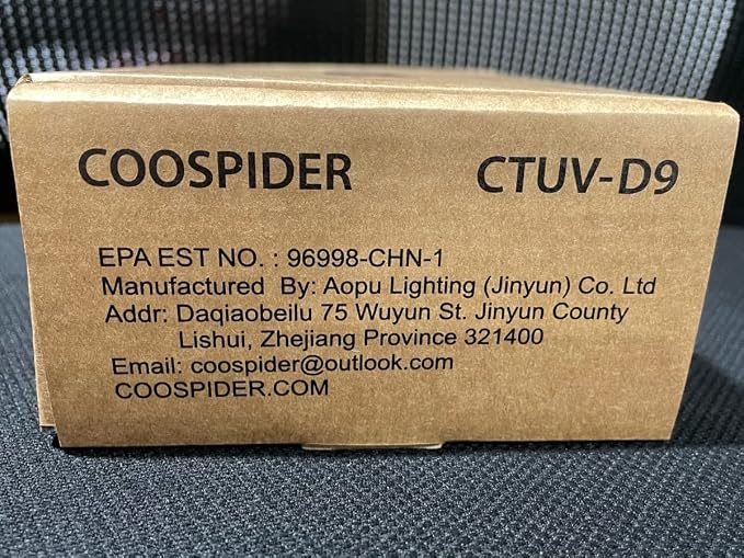 COOSPIDER 9W HVAC UV Light Lamp, Air Purifier for Whole House, UVC Light in Duct for AC Duct with 1 Spare Bulb, 253.7nm Wavelength Ozone Free 110V (CTUV-D9)