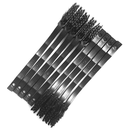 Lantee 10 Pcs Black 3 Row Conductive Fibers Bristles Plastic Handle Durable Anti Static ESD Safe Brushes for Cleaning PCB Board, Phone, Keyboard, Laptop, Freezer, Floor, Window, BGA Repair Soldering