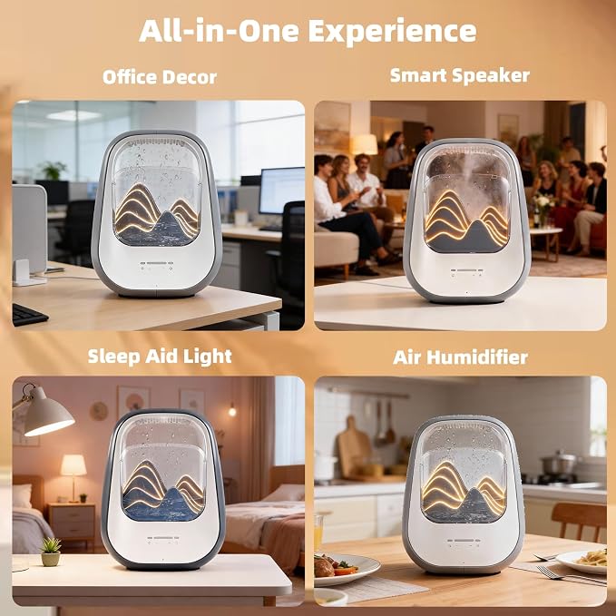 8-in-1 White Noise Sound Machine with Rain Drop Real Sound, Crey | Sound Machine with Aroma Diffuser for Sleeping, Stress Relief, Night Light Timer for Bedroom Office Home Hotel SPA Decor