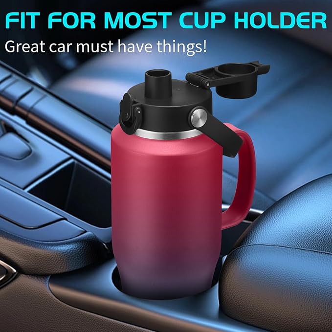 Insulated Water Bottle 32 OZ - with Straw & Pop-up Spout Lid, Keep Cold-48H Hot-12H, Stainless-Steel with handle for Women Men, Metal Flask Water Bottle Fits in Cup Holder