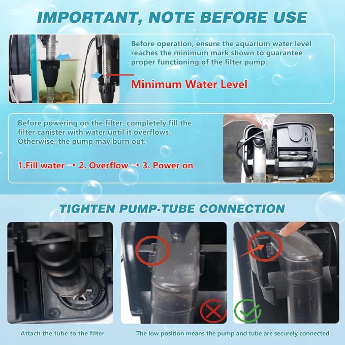 Hang on Back Aquarium Filter 158GPH for 10-40 Gal. Fish Tank, w/ Detachable U-V Light &Surface Skimmer, 4-Stage Suspension Oxygen Deodorization Saltwater Freshwater Crystal Clear Green Clean Machine