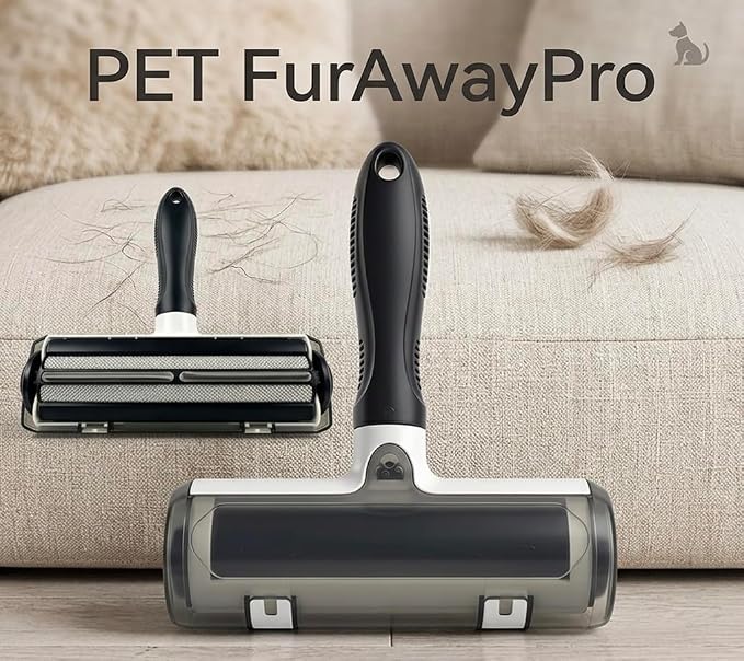 Pet FurAwayPro Reusable Pet Hair Remover – Self Cleaning Lint Roller for Dog & Cat Hair, Removes Fur from Furniture, Couch, Carpet, Car, Rugs & Bedding, Portable & Eco-Friendly