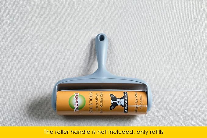 8 inch Large Surface Roller Refill for Scotch-Brite 50% Stickier Lint Roller, Works Great On Pet Hair (60 Sheets per Roll, 3 Pack Refills)