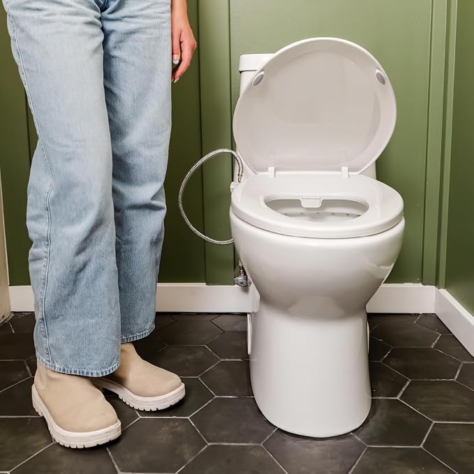 Bidet Toilet Seat for Elongated Toilets, Non-Electric, Dual Nozzle, Soft Close, Self-Cleaning, Ambient Water Temperature, Easy Installation, Reduce Toilet Paper Usage